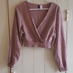 Divided Crop Wrap Top